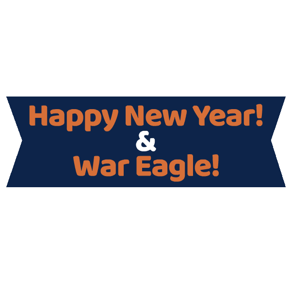 Happy New Year Orange And Blue Sticker by Auburn University