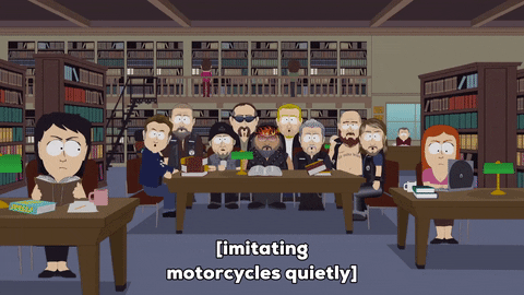 library motorcycles GIF by South Park 
