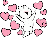 Happy Heart Sticker by すこぶる動くウサギ