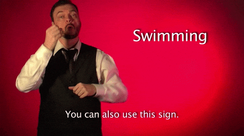 sign language swimming GIF by Sign with Robert