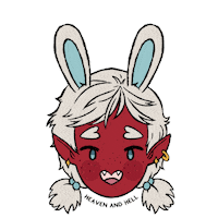 Bunny Heavenandhell Sticker
