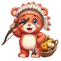 Teddy Bears Thanksgiving Sticker