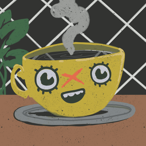 coffee shop wink GIF