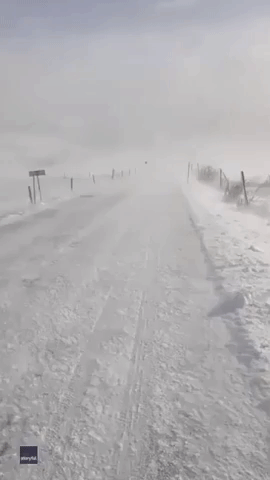 Driving Winds and Snow Sweep Over Croatian Mountains