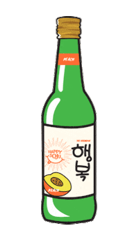 HappySoju happy fun drink peach Sticker