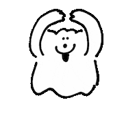 mmhn_samoyed_gif dog ok ghost 犬 Sticker