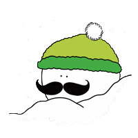 pperathoner snow winter mustache snowing Sticker