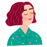 Girl Glasses Sticker