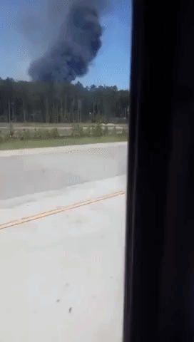 Smoke Rises From Site of Fatal C-130 Crash in Savannah