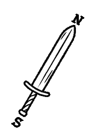 JoshPringle dnd sword compass dungeonsanddragons Sticker