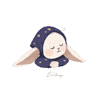 Sleepy Bunny Sticker by Ditsy Creative