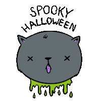 rafsdesign cat halloween scary spooky Sticker