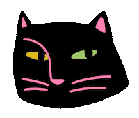 Black Cat Sticker by Livia Falcaru