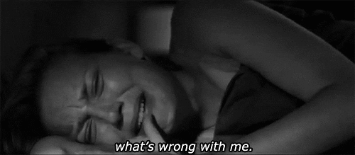 sad black and white GIF
