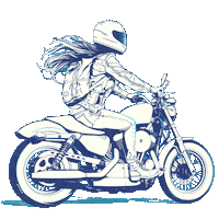 motolady bike wind babe motorcycle Sticker