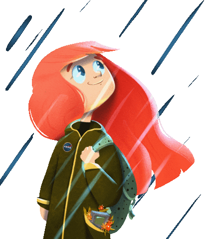 pauna girl flowers rain nasa Sticker