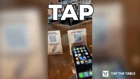 TapTheTable giphygifmaker contactless tap the table restaurant menu GIF