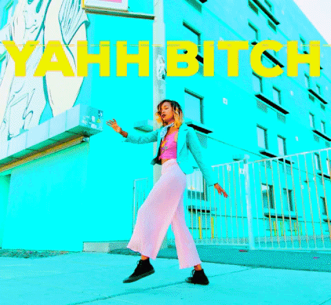giphygifmaker psychedelic neon colorful bitch GIF