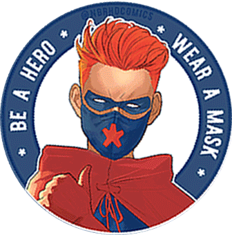 nbrhdcomics superhero hero comics wear a mask Sticker