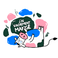 les2vaches gourmandise jai vachement mange Sticker