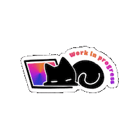 Lna_design cat project cute cat work in progress Sticker