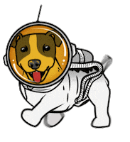 Sebeboekhouders dog space hond boekhouder Sticker