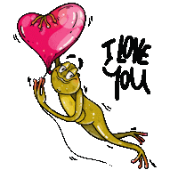 jankamajama love i love you valentines day frog Sticker