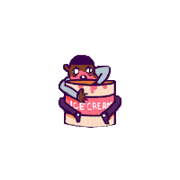 hungry ice cream Sticker by Kevin Carter