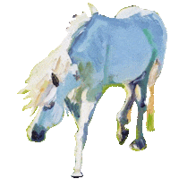 browndogfarmstudio art animals horse painting Sticker