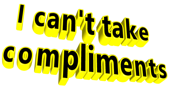 I Cant Take Compliments Sticker by AnimatedText