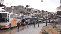 Convoys of Buses Leave Besieged Towns in Damascus and Idlib Provinces