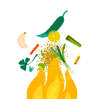 panamaweek01 wings fuego Cocinando vegetales Sticker