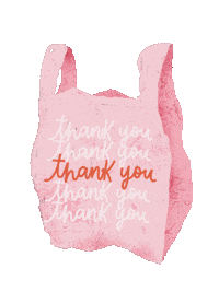 bydorianastudio thank you thanks groceries grocery bag Sticker