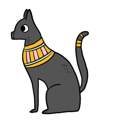 Cat Egypt Sticker by Franziska Höllbacher