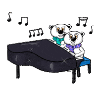 Polar Bear Piano Sticker by Cascade Method