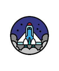 manymorningssocks start rocket launch space shuttle space trip Sticker