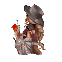Fall Season Girl Sticker