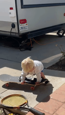 Toddler Rides a Skateboard Like a Pro