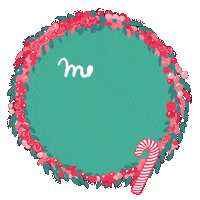 Merry Christmas Wreath Sticker