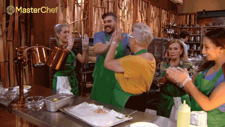 high five celebration GIF by MasterChefAU