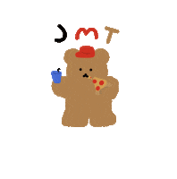 chanibear food pizza bear jmt Sticker