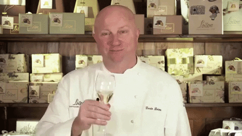 sparkling wine cheers GIF by Loison Pasticceri