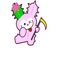 monzmong flower monster rabbit prick Sticker