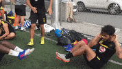 kayafc happy soccer team training GIF