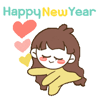 Happy New Year Heart Sticker