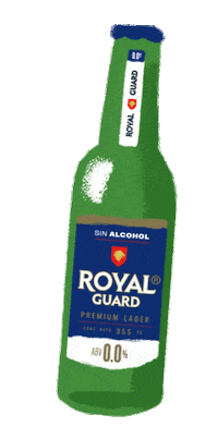 cervezaroyalguard royalguard merecidorelajo royalcero cerogrados Sticker