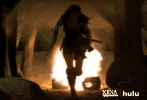 xena warrior princess fire GIF by HULU