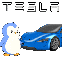 Driving Elon Musk Sticker by Pudgy Penguins
