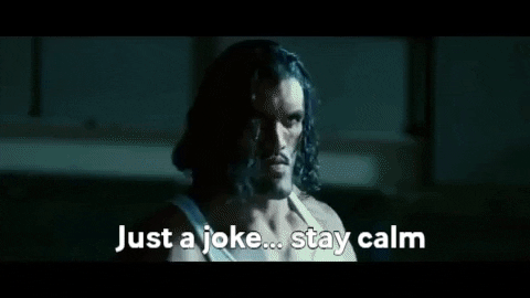 taylion giphygifmaker just a joke stay calm longest yard adam sandler GIF