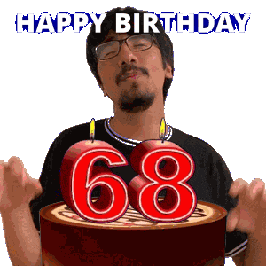68 Birthday Sticker